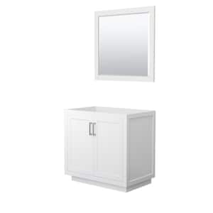 Miranda 35.25 in. W x 21.75 in. D Single Bath Vanity Cabinet Only with Mirror in White