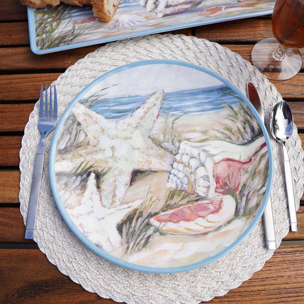 Seacoast Multicolor Melamine 11" Dinner Plates Set of 6