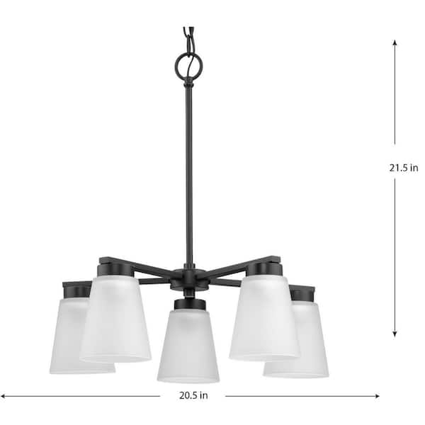 Progress Lighting Adley 5-Light Matte Black Transitional Chandelier