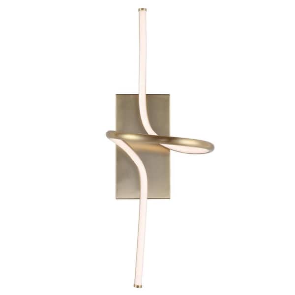 Sketch 9 in. Gold Minimalist Metal Integrated LED Vanity Light Sconce