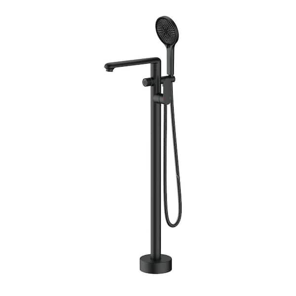 GIVING TREE Single-Handle Freestanding Tub Faucet with Multifunctional Hand Shower Faucet in. Black