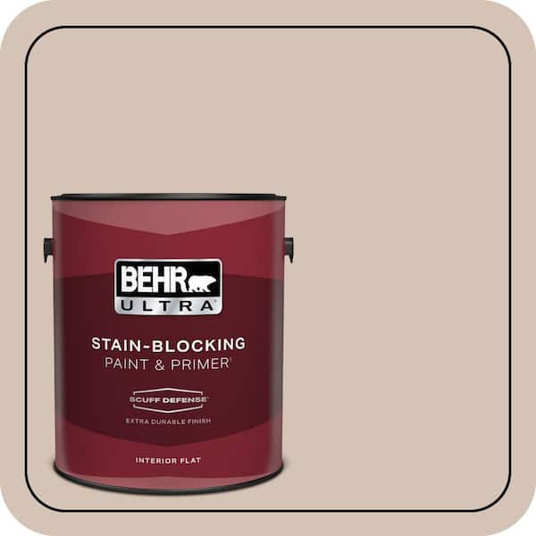 BEHR ULTRA 1 gal. #BIC-02 Hazy Taupe Extra Durable Flat Interior Paint & Primer