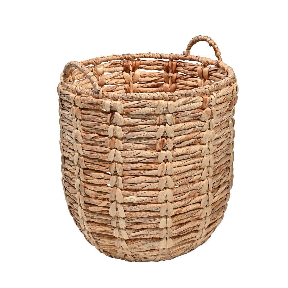 Laurel Hand-Woven Brown Abaca Round Storage Basket