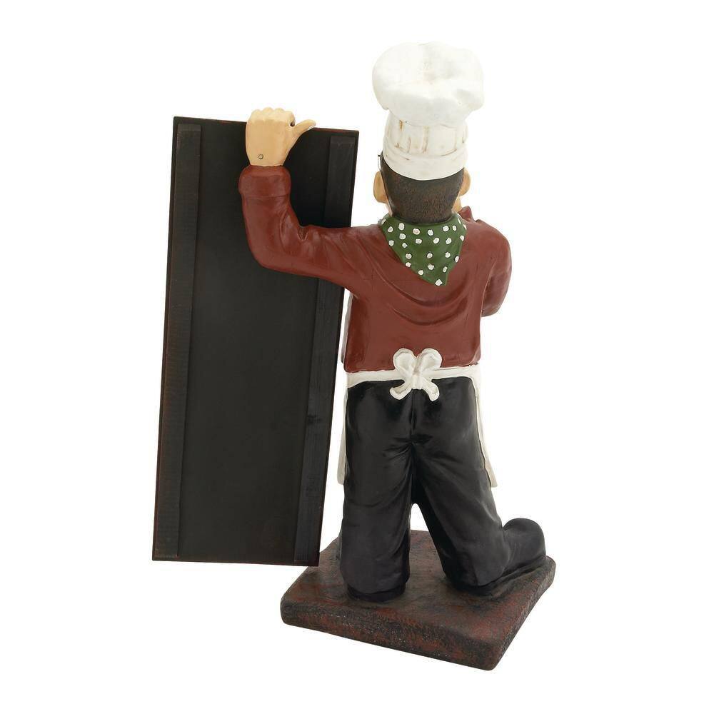 Classic Chef Figurine with Chalkboard in Multi Colors