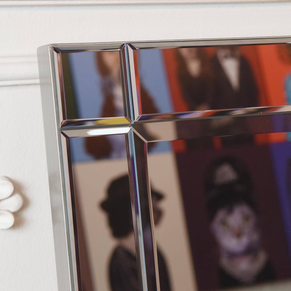 Elegant Full-Length 30" x 40" Rectangular Beveled Wall Mirror with Solid Wood Frame