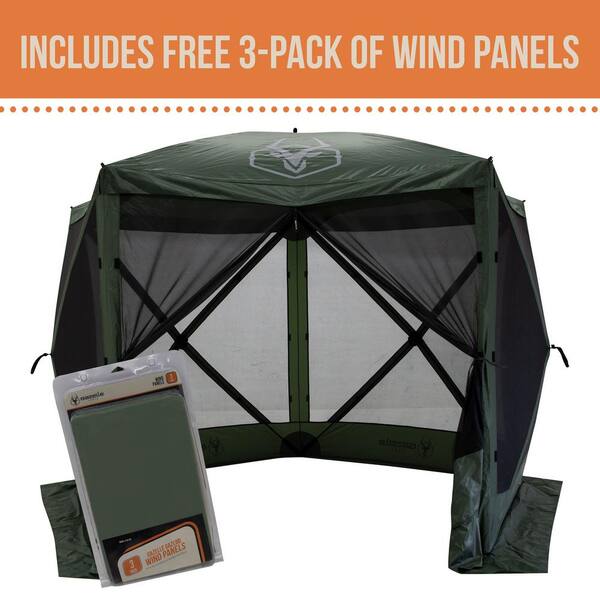 bang Beperken Verleden Gazelle G5 5-Sided Portable Gazebo, Pop-Up Hub Screen Tent, 4-Person Alpine  Green, Includes 3 free wind panels GK909 - The Home Depot