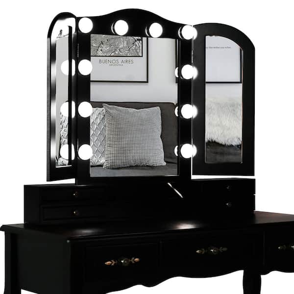 Buy holdUP LED Vanity Mirror Lights, Folding Round Travel Studio Glow Vanity  Makeup Light Natural Light for Makeup Dressing Table Top Stand(Black)  Online at Low Prices in India 