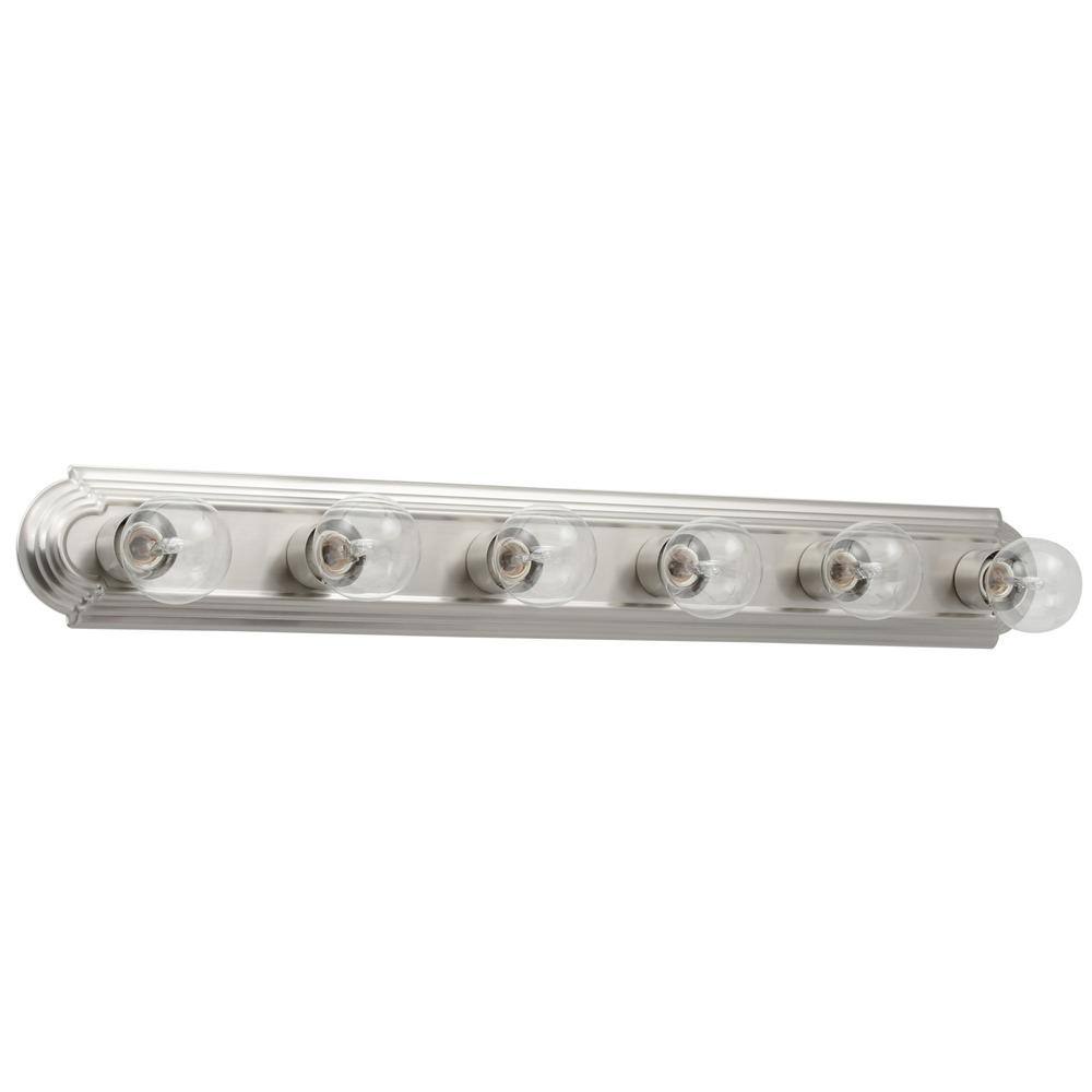 Brushed Nickel 6-Light Wall Bath Fixture
