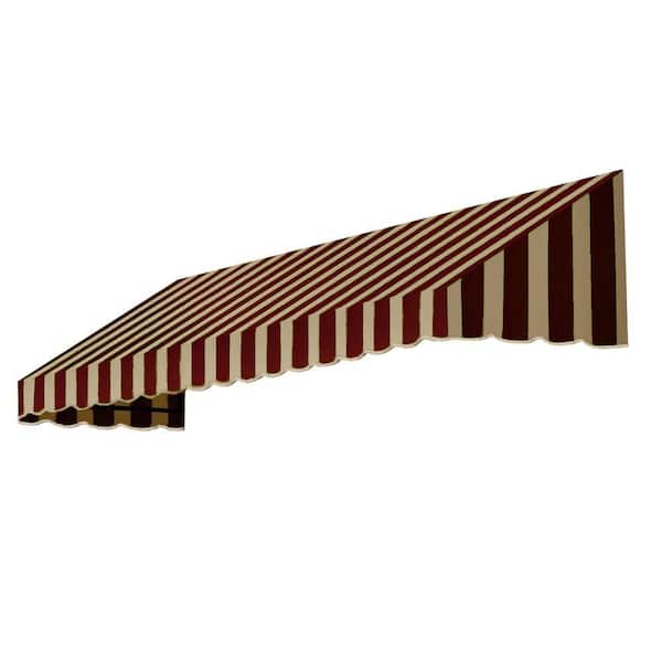 AWNTECH 5.38 ft. San Francisco Fixed Awning 64.5 in. W x 24 in. H x 42 in. D Acrylic Fabric in Brown/Tan Stripe