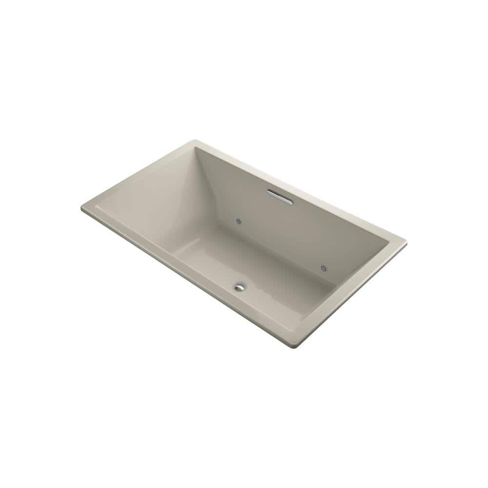KOHLER Underscore 6 ft. Air Bath Tub in Sandbar K1174GVBCWG9 The