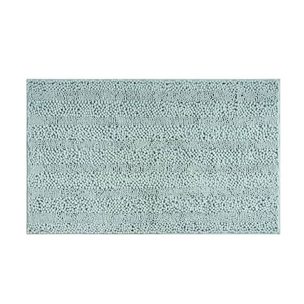 Laura Ashley Astor with TPR Backing 27 in. x 45 in. Sage Green Solid Color Polyester Rectangle Bath Mat