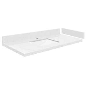Silestone 43.25 in. W x 22.25 in. D Quartz White Rectangular Single Sink Vanity Top in Statuario