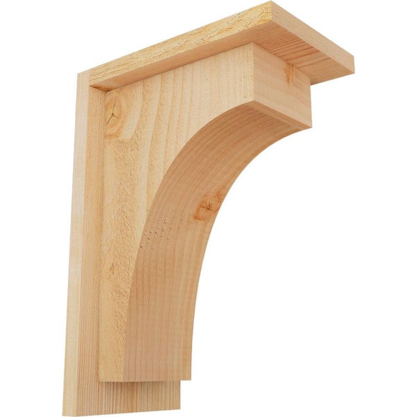 Ekena Millwork 6 in. x 10 in. x 14 in. Douglas Fir Huntington Rough Sawn Corbel with Backplate