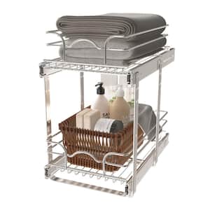 LYNK PROFESSIONAL Slide Out Double Drawer - Pull Out Two Tier Sliding Under  Cabinet Organizer - 11 in. Wide x 18 in. Deep - Chrome 441118DS - The Home  Depot