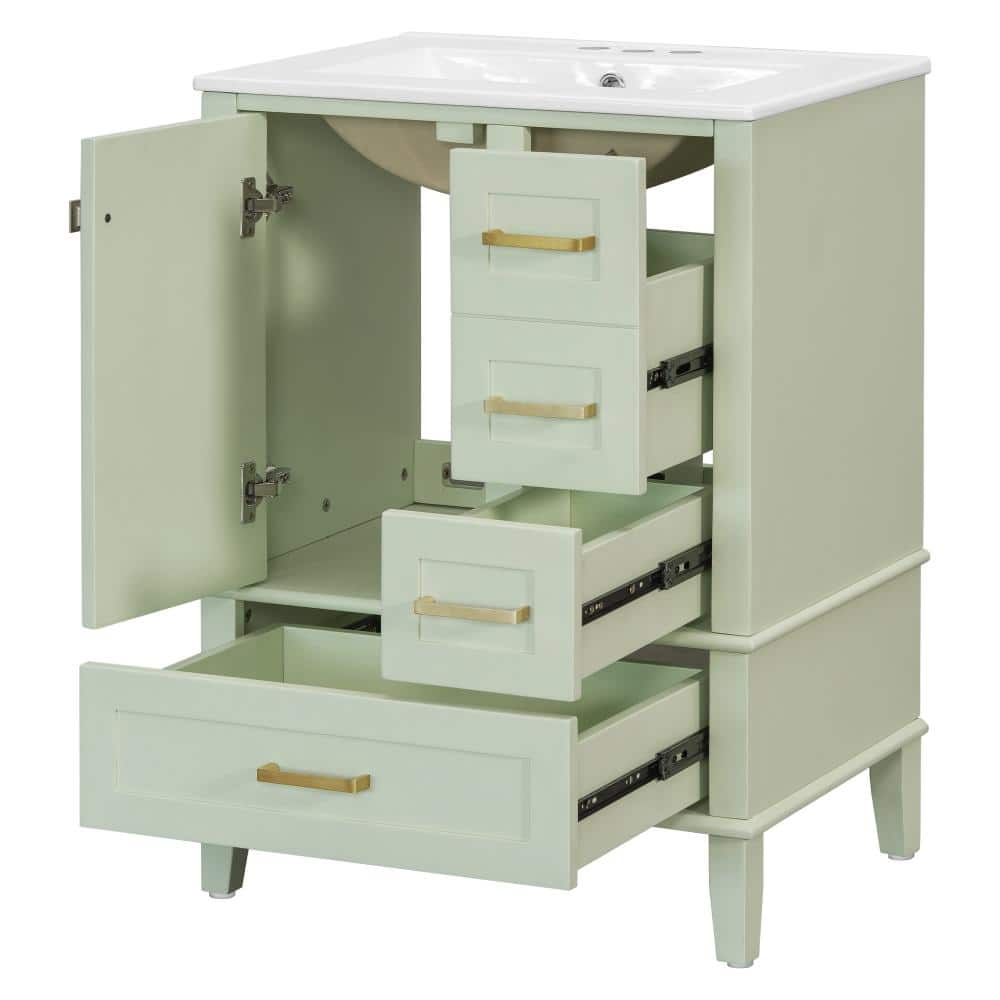 24.8 Inch Bathroom Vanity with Ceramic Sink Modern Freestanding Cabinet price history on PriceWatchPro