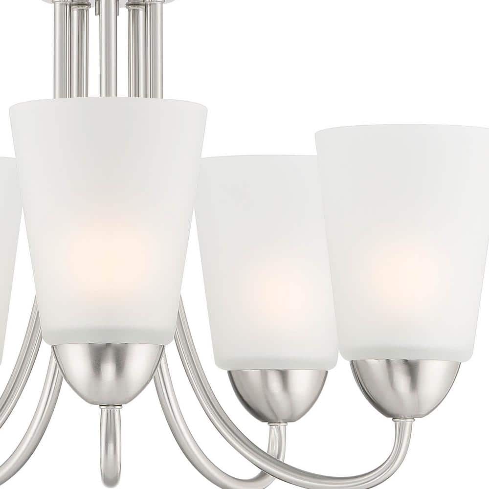 Malone 20" Brushed Nickel 5-Light Chandelier