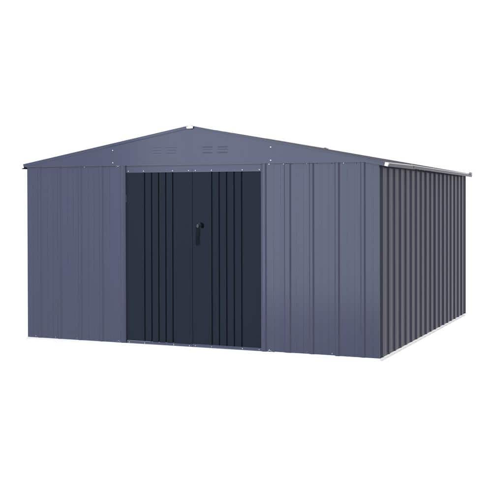 10 ft. W x 10 ft. D Outdoor Metal Storage Shed in Gray (100 sq. ft.) price history on PriceWatchPro