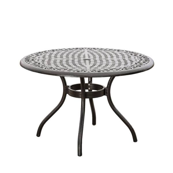 1-Piece 47.75 in. W x 47.75 in. D x 30 in. H Bronze Aluminium Round Table, for Outdoor and Indoor, Patio, Garden, Lawn