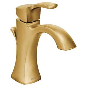 Voss Single Hole Single-Handle High-Arc Bathroom Faucet in Brushed Gold