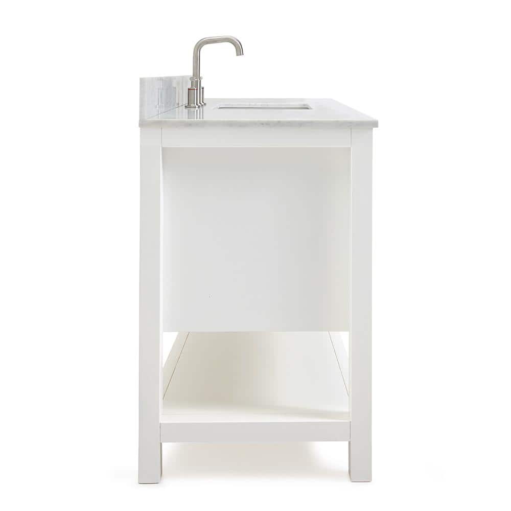 Bayhill 55'' White Solid Wood Freestanding Vanity