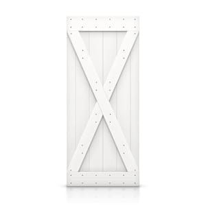 38 in. x 84 in. X Series White DIY Knotty Pine Wood Interior Sliding Barn Door Slab