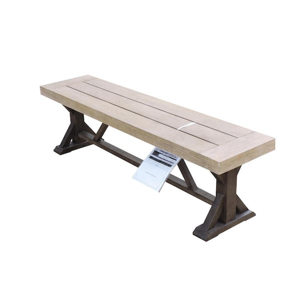 Hampton Bay Farmhouse Wood Dining with Outdoor Picnic Benches (Box 2)