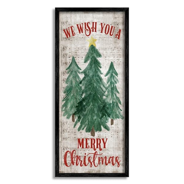 Merry Christmas Sheet Music by Natalie Carpentieri 1-Piece Framed Graphic Print Nature Poster Art Print 24 in. x 10 in.