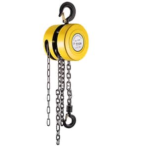 1-Ton Manual Hoist 20 ft. Hand Chain Hoist 2200 lbs. Cap Chain Block for Lifting Goods in Transport and Workshop, Yellow