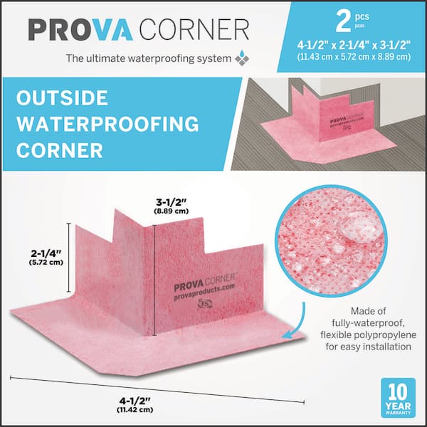 4.25 in. W x 4.75 in. L Prova Corner Shower Kit Outside (2)