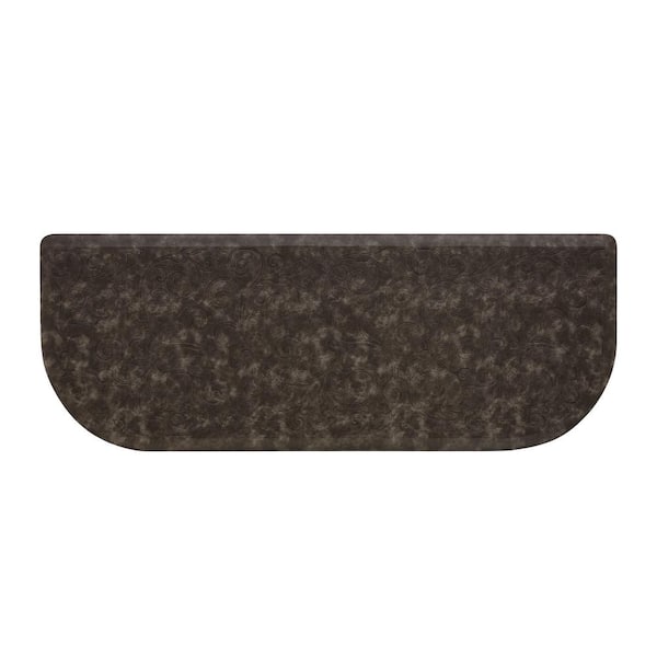 Chef Gear Clarance Gray 17.5 in. x 48 in. Floral Synthetic Kitchen Mat