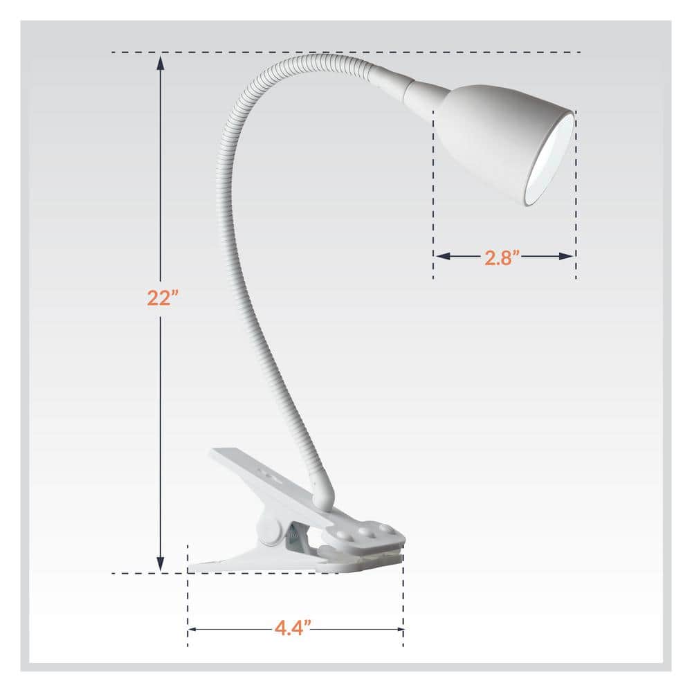White Adjustable Clip-on Arc LED Desk Lamp