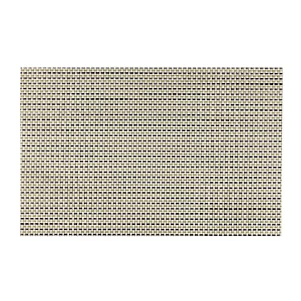 EveryTable 18 in. x 12 in. Transparent Hickory Black, White, Gold Woven PVC Placemat (Set of 6)