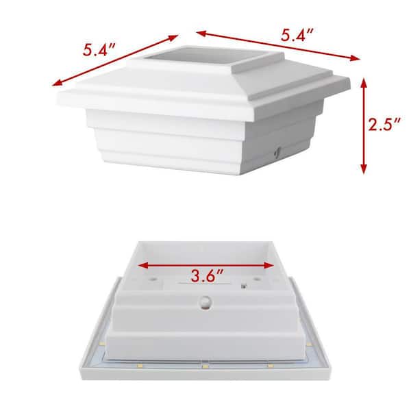 8 Pack Solar Post Cap Lights - 6x6 Inch Outdoor LED Lights For Deck & Fence Posts