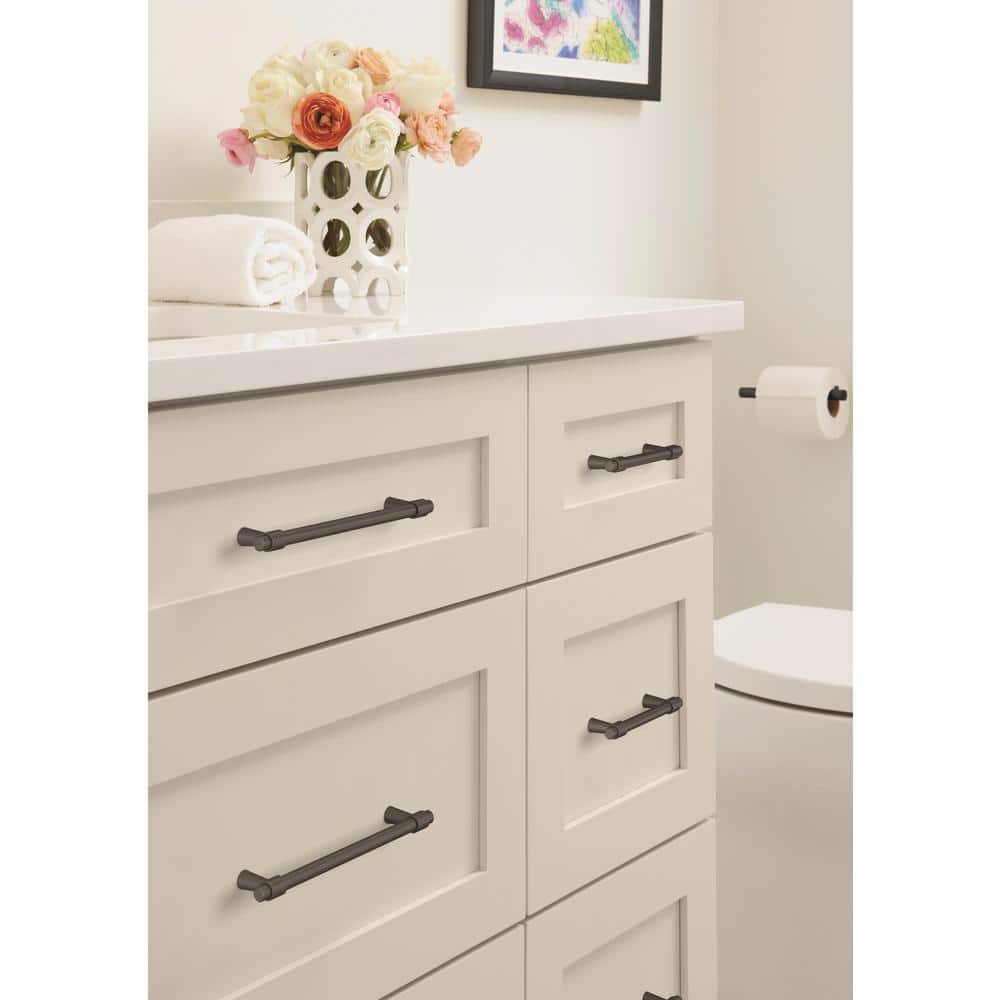 Matte Black Steel Modern Cabinet Bar Pull with Mounting Hardware