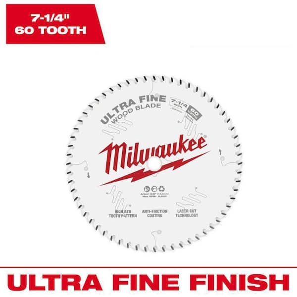 Milwaukee 7-1/4 in. x 60-Tooth Carbide Ultra Fine Finish Circular Saw Blade