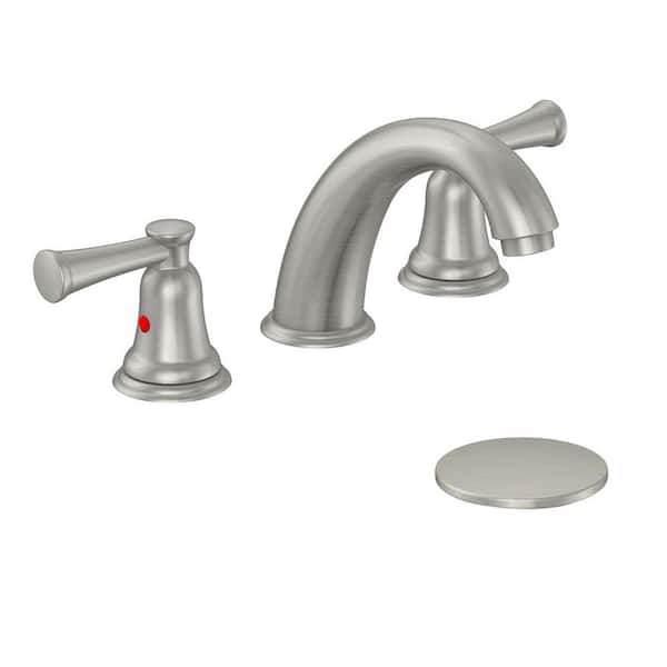 Glacier Bay Lisbon 8 in. Widespread 2-Handle Bathroom Faucet in Brushed Nickel