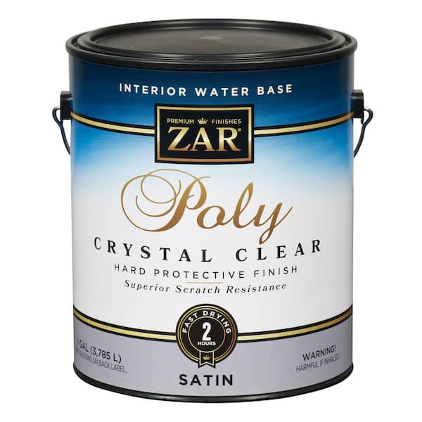 ZAR 1 gal. Clear Satin Water-Based Interior Polyurethane - Crystal Clear