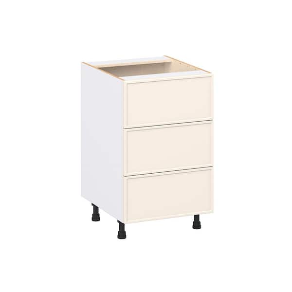 Fairview 21 in. Wx24 in. D x 34.5 in. H Assembled Slim Shaker Drawer Base Kitchen Cabinet in Washed Linen with 3-Drawers