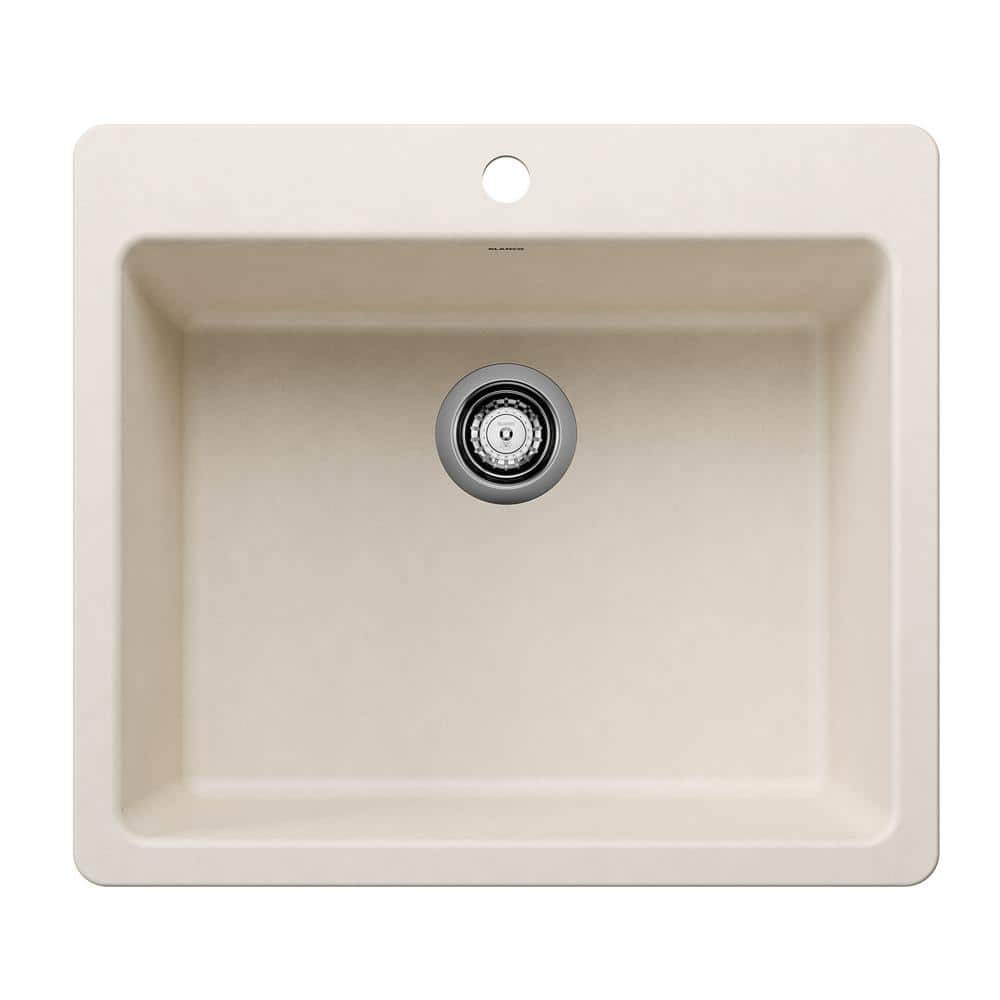 Liven SILGRANIT 25 in. Drop-In/Undermount Single Bowl Granite Composite Kit
