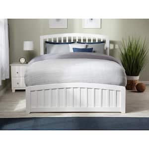 Richmond White Full Solid Wood Storage Platform Bed with Matching Foot Board with 2 Bed Drawers
