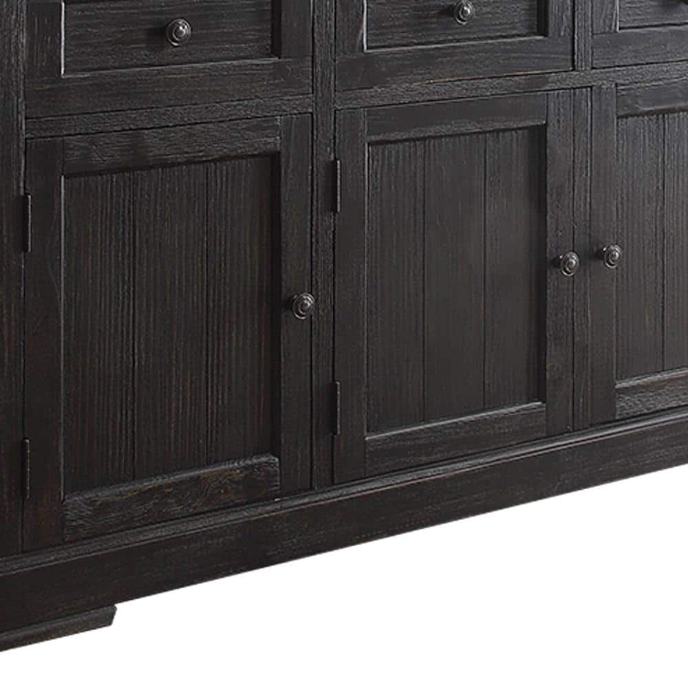 Nolan 58'' Weathered Black and White Marble Sideboard