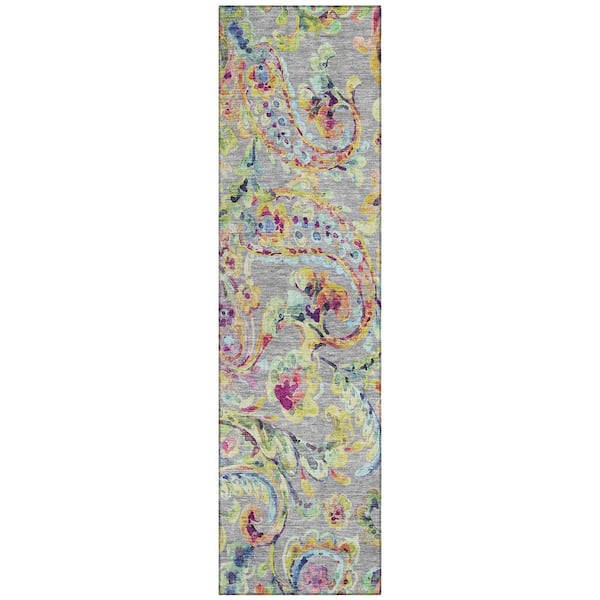 Chantille Machine Washable Indoor/Outdoor Abstract ACN834 Gray 2 ft. 3 in. x 7 ft. 6 in. Area Rug