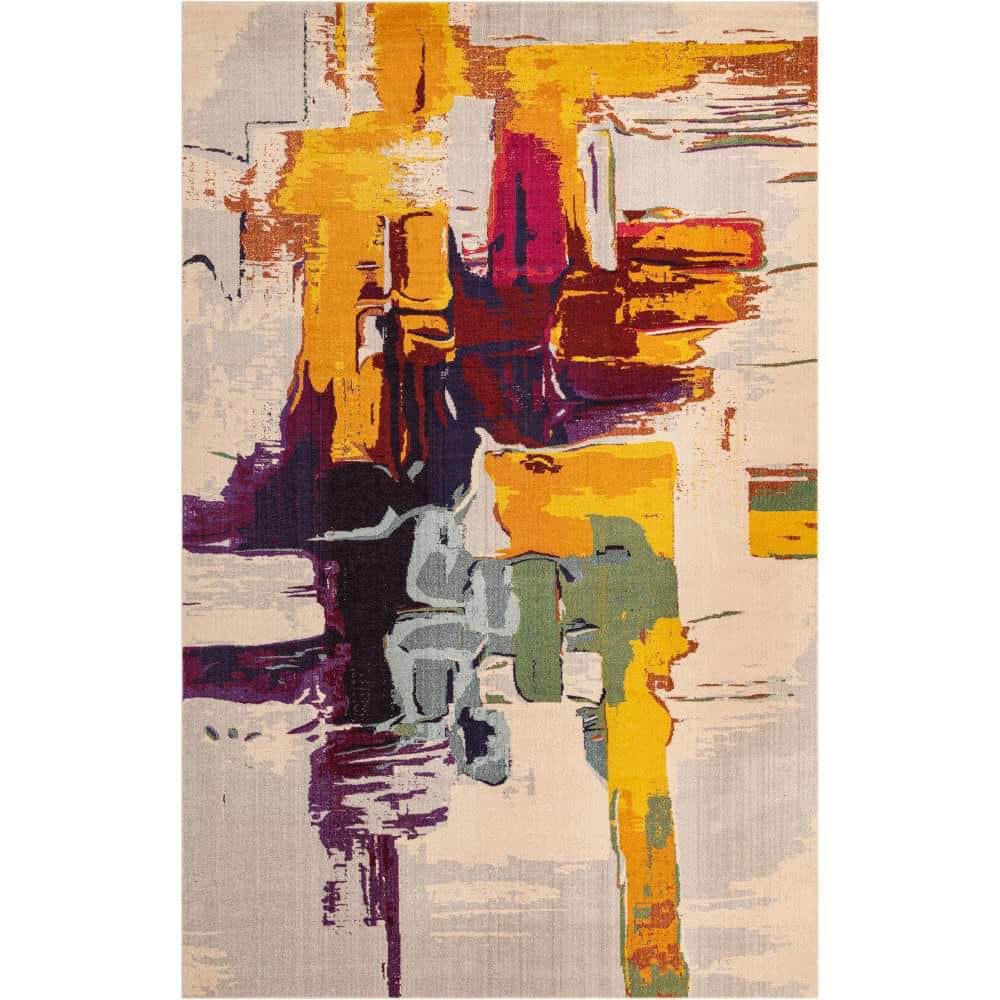 Estrella Multicolor Abstract Rectangular Stain-Resistant Rug