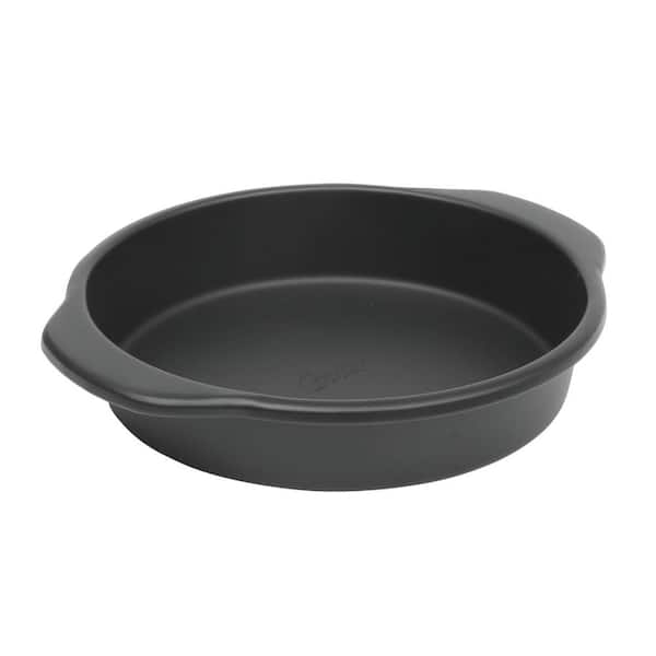 Oster Teston Platinum Collection 9 in. Nonstick Carbon Steel Cake Pan in Matte Black