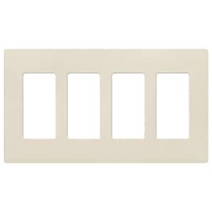 Claro 4 Gang Wall Plate for Decorator/Rocker Switches, Satin, Pumice (SC-4-PM) (1-Pack)