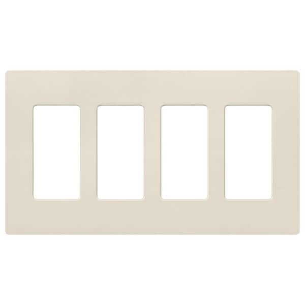Lutron Claro 4 Gang Wall Plate for Decorator/Rocker Switches, Satin, Pumice (SC-4-PM) (1-Pack)