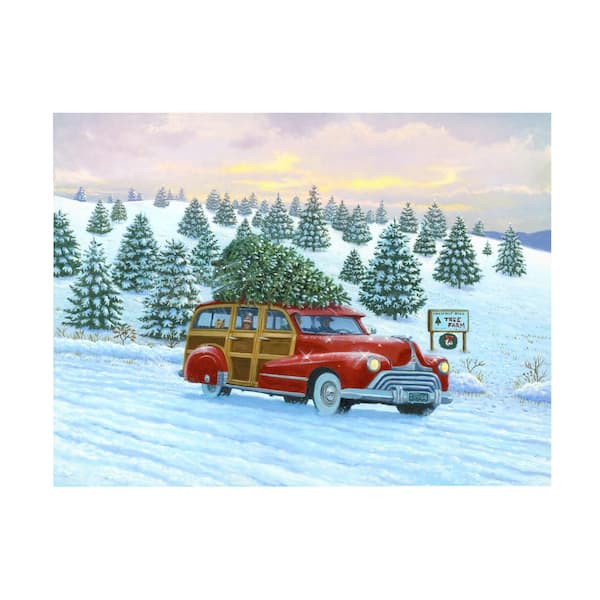 Christmas Old Truck Family Name Premium Canvas