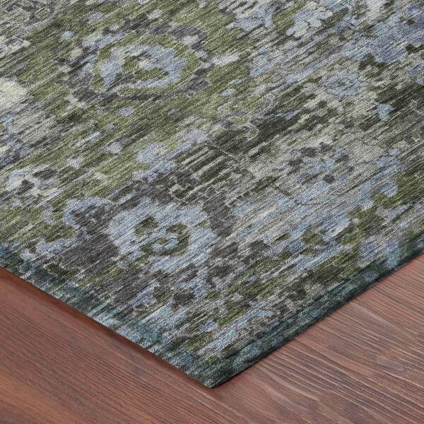 Chantille Machine Washable Indoor/Outdoor Abstract ACN2430 Olive 8 ft. x 10 ft. Area Rug