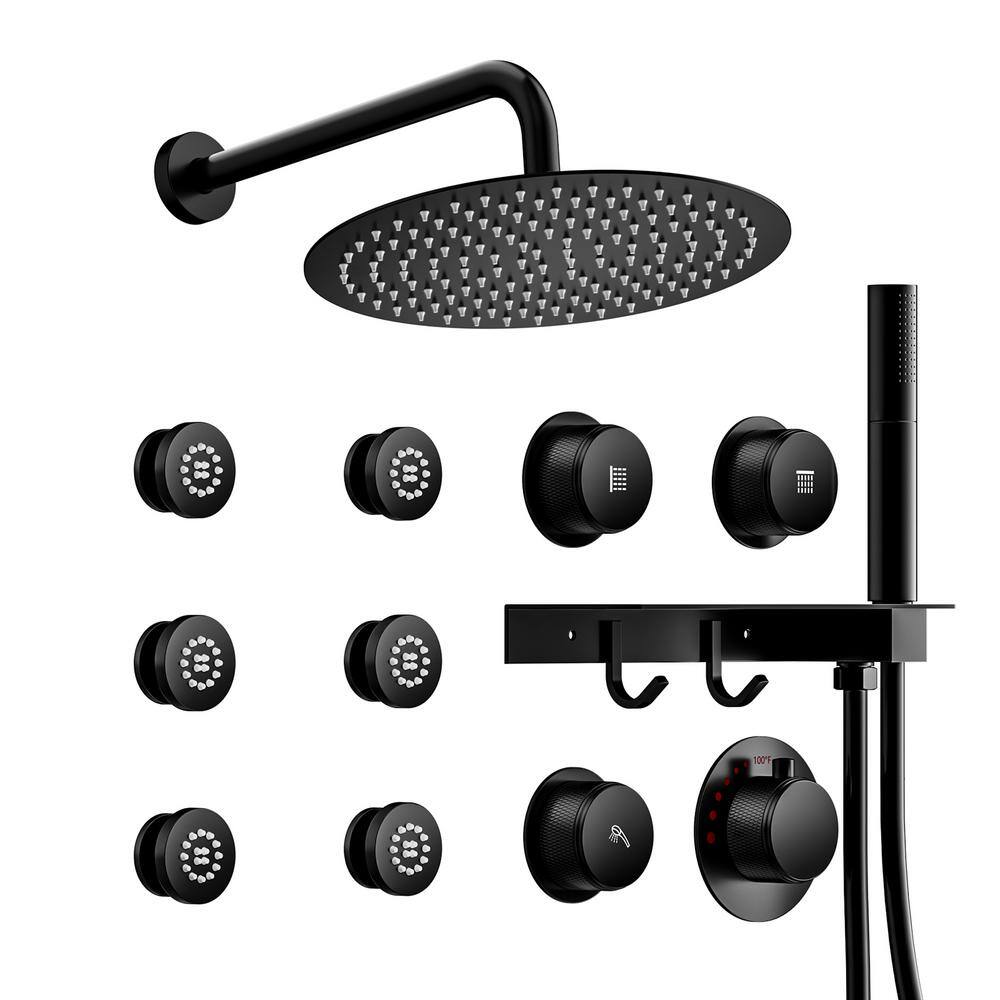 EVERSTEIN 3Spray Patterns with 2.5 GPM 12 in. Wall Mount Dual Shower