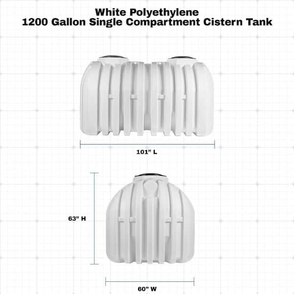 VPC 1200 Gal. White Polyethylene Single Compartment Underground